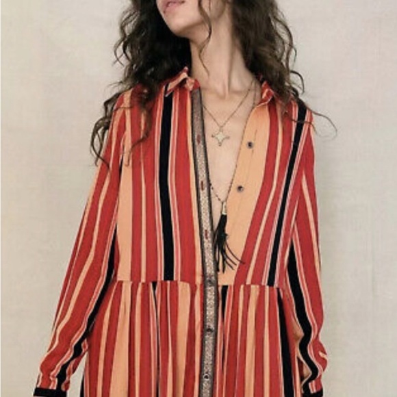 NWOT Free People Medina Striped Maxi Dress - Picture 4 of 16